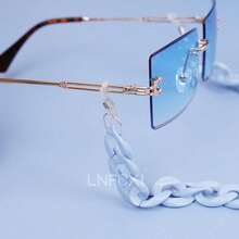 1個復古亞克力太陽眼鏡鏈帶繩讀書眼鏡項鍊 - 黑色 - 查看 3