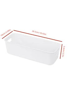 1個白色pp多功能收納盒,適用於手機殼,學生宿舍桌子,家庭矩形桌面多用途收納盒 - 白色 - 查看 4