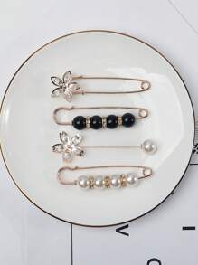 10pcs Women's Anti-Slip Brooch Waist Buckle Adjust Skirt Waist Tightness, Fixed Clothing Neckline Corsage Decorative Buckle Excludes The Card. - White - View 73