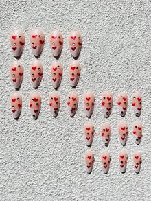 Nail Apparel 可愛中長款圓扁杏仁形光澤壓克力假指甲與 3d 設計。nail Apparel 可愛中長款圓扁杏仁形光澤壓克力假指甲與設計、3d 鑲嵌卡通兔兔可愛假指甲 24 枚/套 (白色法式 3d 星星鑽石) 同時附贈一片果凍及指甲銼(銼子顏色隨機)。 - 彩色 - 查看 2