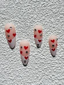 Nail Apparel 可愛中長款圓扁杏仁形光澤壓克力假指甲與 3d 設計。nail Apparel 可愛中長款圓扁杏仁形光澤壓克力假指甲與設計、3d 鑲嵌卡通兔兔可愛假指甲 24 枚/套 (白色法式 3d 星星鑽石) 同時附贈一片果凍及指甲銼(銼子顏色隨機)。 - 彩色 - 查看 4
