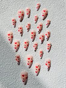 Nail Apparel 可愛中長款圓扁杏仁形光澤壓克力假指甲與 3d 設計。nail Apparel 可愛中長款圓扁杏仁形光澤壓克力假指甲與設計、3d 鑲嵌卡通兔兔可愛假指甲 24 枚/套 (白色法式 3d 星星鑽石) 同時附贈一片果凍及指甲銼(銼子顏色隨機)。 - 彩色 - 查看 3