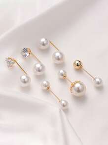 10pcs Women's Anti-Slip Brooch Waist Buckle Adjust Skirt Waist Tightness, Fixed Clothing Neckline Corsage Decorative Buckle Excludes The Card. - White - View 60