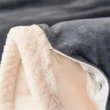 1入組加厚長毛絨拼貼單被套,即可使用作為毯子,不附帶填充,合適的適用於床上用品在臥室,秋冬