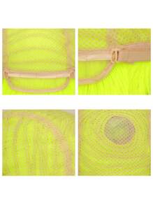 黑色短鲍勃假发，直黑色鲍勃假发，带刘海，10 英寸直鲍勃刘海假发，适合女性，自然造型，适合日常使用 - 綠色 - 查看 5