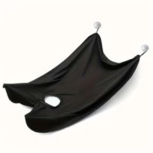 1個特寬領帶式男士刮鬍子用品,吸盤式剃須圍裙 - 黑色 - 查看 1