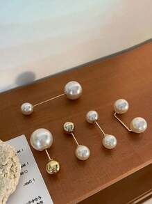 10pcs Women's Anti-Slip Brooch Waist Buckle Adjust Skirt Waist Tightness, Fixed Clothing Neckline Corsage Decorative Buckle Excludes The Card. - White - View 41