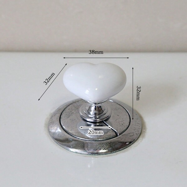 1 pieza Empujador de inodoro con forma de corazón sólido, creativo asistente de botón de baño, asa de cajón de moda, adecuada para armarios, cajones y gabinetes de cocina