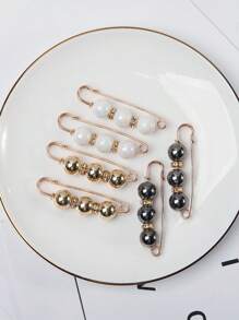 10pcs Women's Anti-Slip Brooch Waist Buckle Adjust Skirt Waist Tightness, Fixed Clothing Neckline Corsage Decorative Buckle Excludes The Card. - White - View 62