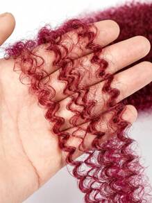 3 gói tóc nối xoăn màu đỏ rượu vang, tóc tết tổng hợp Marley Twist, tóc nối xoắn đen Afro Springy để tết, tóc nối tổng hợp xoắn lò xo Kinky Twist Pre Fluffed - Màu Đỏ Sâu - Xem 5