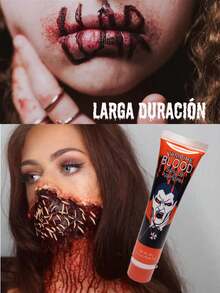 Sangre Falsa Liquida Disfraz Halloween Maquillaje Rostro Labio
