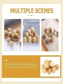 5pcs Natural Fragrant Wooden Balls Replacing Mothballs For Cupboard Mothproof And Mildewproof - Apricot - View 4