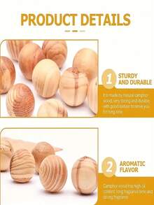 5pcs Natural Fragrant Wooden Balls Replacing Mothballs For Cupboard Mothproof And Mildewproof - Apricot - View 2