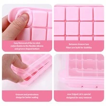 4 Pcs Silicone Ice Cube Tray Ice Cube Molds With Removable Lid Easy Release Silicone Flexible Ice Cube Moulds For Beer, Whisky, Drink,Cocktail And Baby Food, ,36 Grid - Multicolor - View 3