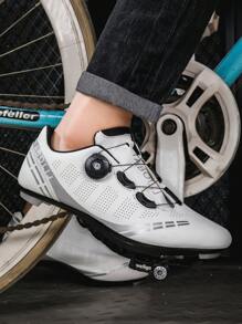 Zapatillas Ciclismo Mtb Unisex, Para Bicicleta De Montaña Y Spinning - Blanco y Negro - Ver 2