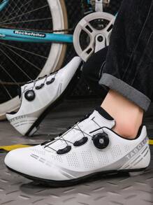 Zapatillas Ciclismo Mtb Unisex, Para Bicicleta De Montaña Y Spinning - Blanco y Negro - Ver 1