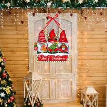 1 件圣诞装饰卡通彩色纸门挂横幅圣诞树吊坠，适用于家庭墙壁庭院场景装饰最佳礼物 - 彩色 - 查看 4