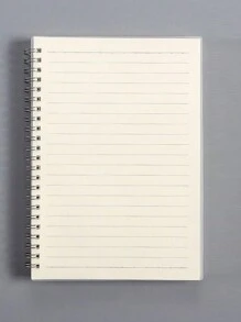 B5格線筆記本,加厚,簡約設計,大尺寸,螺旋裝訂,霧面pp封面,適用於中學和高中生 - 米色 - 查看 1