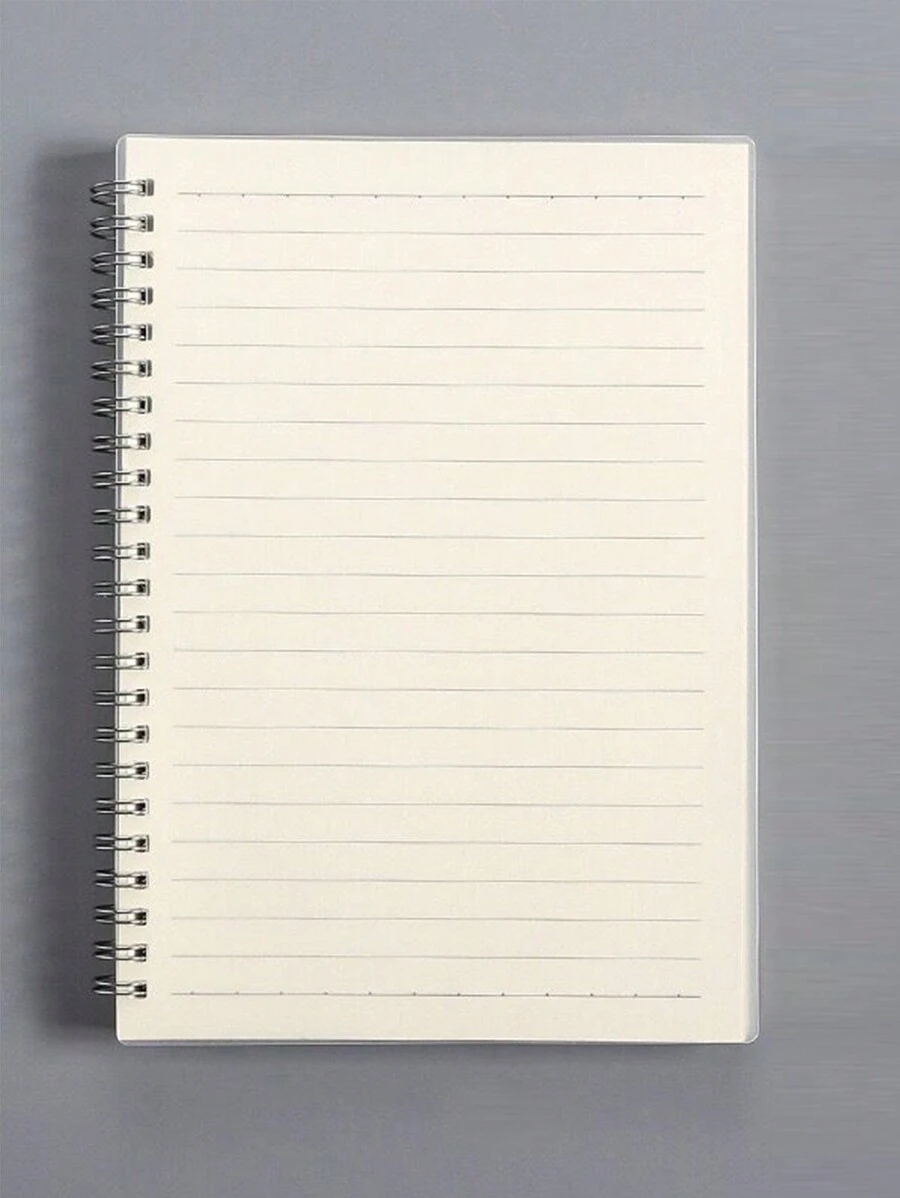 B5格線筆記本,加厚,簡約設計,大尺寸,螺旋裝訂,霧面pp封面,適用於中學和高中生 - 米色 - 查看 1
