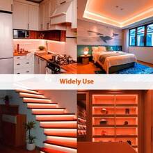 1 Piece 5 Meters Plastic LED Neon Lights Waterproof Strip LED Light For Room Home Party Decoration, Simple Led Neon Light Strip (Without Charger) - Orange - Voir 2