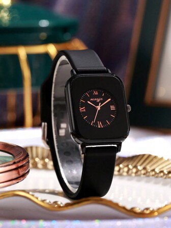 Montre À Quartz À Cadran Carré Pour Les Femmes, Style Décontracté Et Élégant