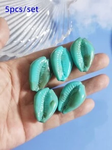 5pcs/set Fashionable Creative Large Hole Seashell Beads For Diy Jewelry Making - Multicolor - View 1