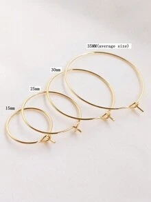 1 Đôi Khuyên Tai Vòng Bạc Thời Trang Tối Giản Cho Phụ Nữ Để Trang Trí Hàng Ngày - Vàng - Xem 8