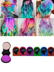 Tiza en polvo para pintar cabello Tinte temporal Pelo - 12 piezas - Ver 2