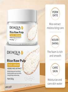 BIOAOUA Crema Facial de Arroz, Textura Refrescante Crema Facial Hidratante de Arroz Nutre profundamente la piel y es muy utilizada para aclarar las imperfecciones y decoloraciones de la piel - Blanco - Ver 2