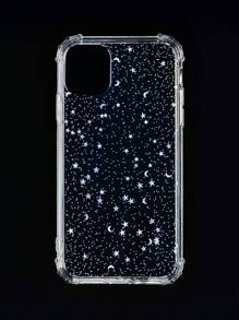 Star & Moon Print Clear Case Compatible With IPhone Compatible With IPhone 11,IPhone 13,IPhone 14 Pro Max - Clear - View 3