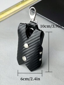Estuche Para Llaves De PU Multifuncional, Estuche Para Llaves De Coche Y Bolsa De Almacenamiento De Llaves, Regalos A Los Maestros - Negro - Ver 9