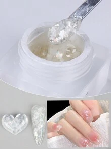 5毫升冰清白色薈石指甲凝膠,diy閃粉指甲凝膠設計,可浸泡uv指甲凝膠,diy繪畫指甲藝術色漆,適用於修指甲 - 白色 - 查看 1