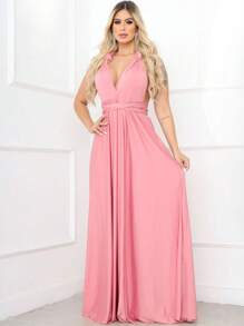 Women Dresses - Màu hồng gỉ - Xem 3