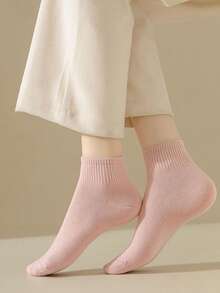 16雙組女士夏季薄式純色簡約風吸汗透氣襪子,休閒運動兩用 - 彩色 - 查看 8