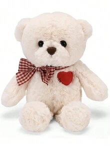 帶紅心小熊布娃娃情人節禮物 - 白色 - 查看 3