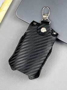 Estuche Para Llaves De PU Multifuncional, Estuche Para Llaves De Coche Y Bolsa De Almacenamiento De Llaves, Regalos A Los Maestros - Negro - Ver 7