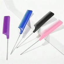 Professional Pointed Tail Hair Comb Anti-Static Hair Dye Brush Barber Steel Needle Comb Salon Hairdresser Barber Accessories,Hair Tools,Hair Products And Accessories For Barber Salon Beauty Travel Essentials
