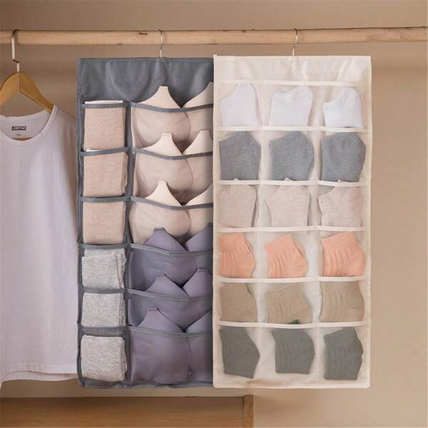 1 Underwear Underwear Storage Bag, Home Hanging Socks Storage Bag, Wardrobe Underwear Bra Double-Sided Storage Bag Beach Bag Beach Essentials Beach Towel Organizer Beach Accessories Beach Stuff Holiday Bag Holiday Essentials For Summer For Vacation School Organizer Bags Teacher Storage Bags Hanging Closet Organizer Organization And Storage Organizer Storage Containers Closet Storage Wardrobe Organiser Hanging Organizer For Wardrobe Closet  Bedroom Dorm Essentials  For Storage Sock Pants Jeans T-Shirt Dress