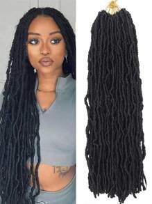 8-45 Inch Long Hair Extensions, New Faux Locs Synthetic Crochet Hair, Natural Long Soft Locs Crochet Hair Extension Christmas Gifts(1B#)
