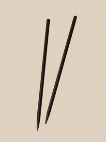 2pcs Women's Black Minimalist Wooden Pencil Chopsticks With Hair Stick & Bun Holder, Suitable For Everyday Use ,Hair Styling Tools