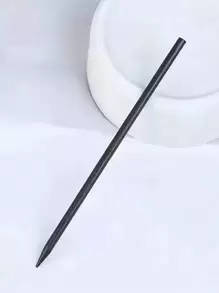 2pcs Women's Black Minimalist Wooden Pencil Chopsticks With Hair Stick & Bun Holder, Suitable For Everyday Use ,Hair Styling Tools