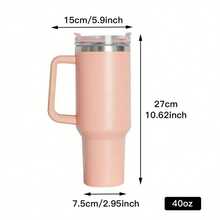 40oz Insulated Stainless Steel Glass With Handle And Straw Lid - Perfect Reusable Water Bottle Travel Mug, Ideal For Iced Coffee And Tea - Great Gift For Women And Men! - White - View 9