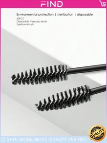 50pcs Disposable Eyelash Brush Set Lash Extension Tool, Eyelash Curler Comb Wands For Eyebrow, Findcolor (Directly Sold By Factory) - Black - View 8