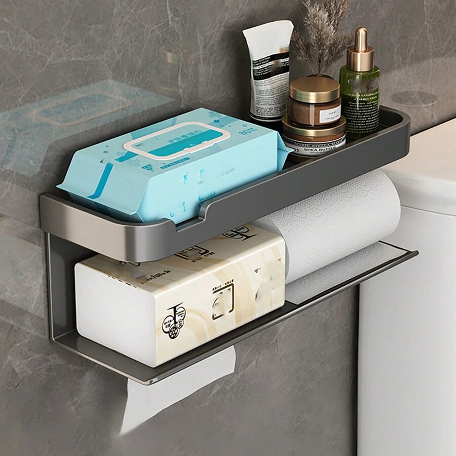 Bathroom Tissue Box Holder, Wall Mounted Toilet Paper Dispenser, No ...