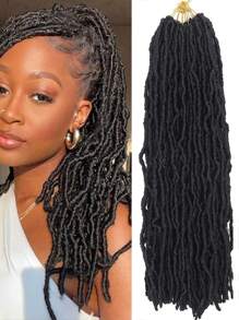 8-45 Inch Long Hair Extensions, New Faux Locs Synthetic Crochet Hair, Natural Long Soft Locs Crochet Hair Extension Christmas Gifts(1B#)