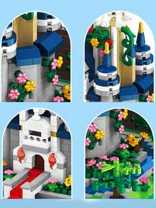 1165/1227 件/套粉紅色公主城堡積木玩具,夢想屋城堡花園模型積木 Diy 禮物玩具,城堡積木裝飾品,粉紅色城堡玩具套裝 Stem 積木套裝幻想,萬聖節聖誕節感恩節新年情人節復活節嘉年華嘉年華節日禮物,顏色隨機包裝隨機 - 彩色 - 查看 2