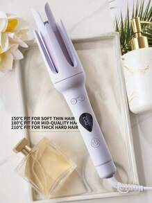 32MM自動捲髮器便攜旋轉捲髮棒帶3溫度模式和數字顯示幕適用於家庭和旅行 - 紫色 - 查看 4