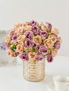 1束10朵小玫瑰手持花,適用於婚禮派對場合裝飾、新娘手花、房間餐桌裝飾 - 紫色 - 查看 4