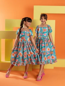 Young Girls Dresses - Blue - View 6