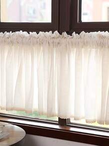 1 件韩式/日式亚麻薄纱窗帘，装饰窗纱 - 米色 - 查看 4